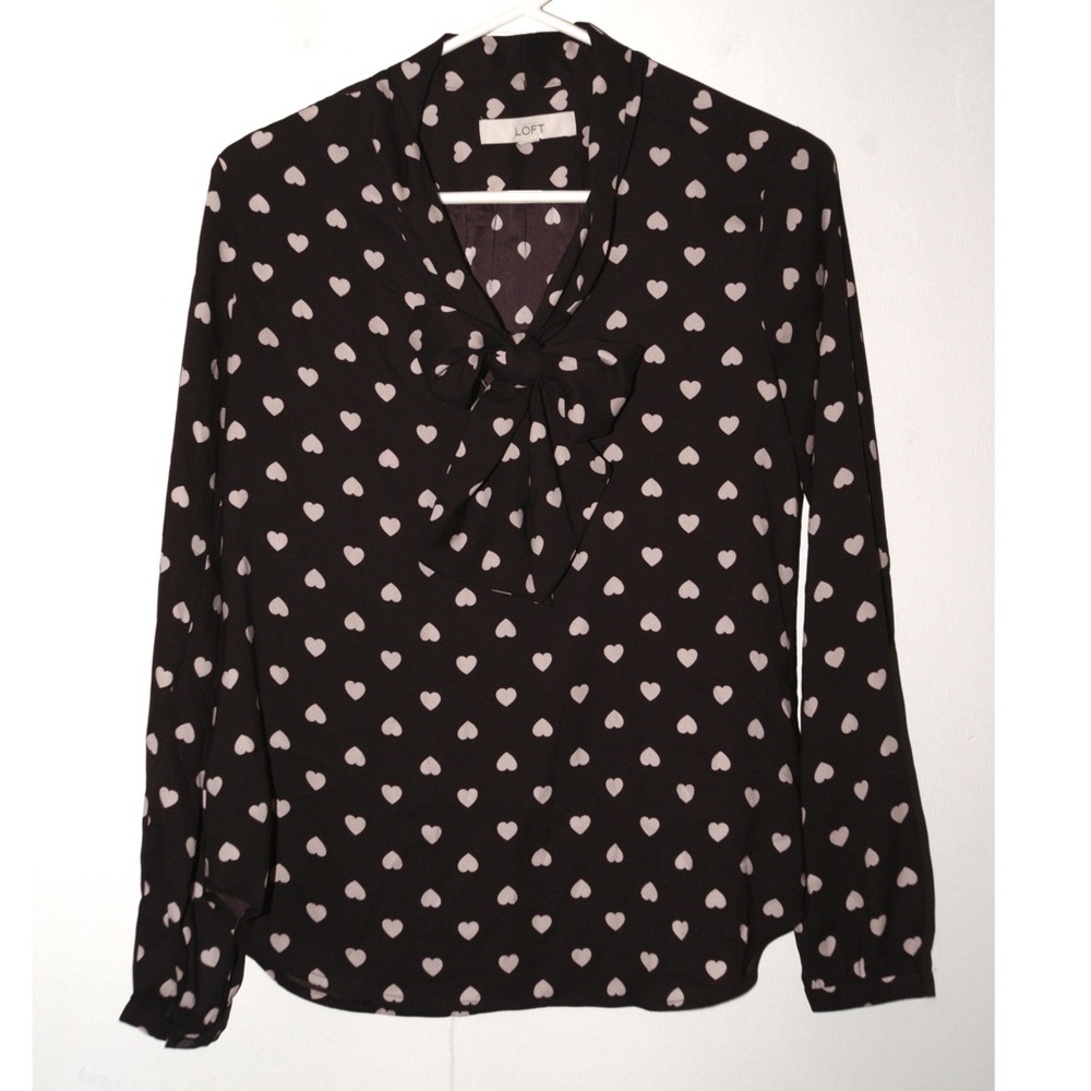 Brown and tan heart shirt with bow